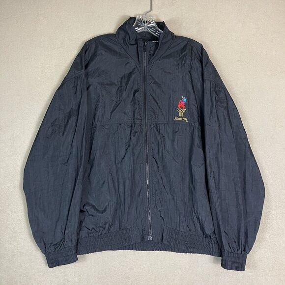 Speedo Jacket Mens Large Black 1996 Atlanta Olympic Games Collection Windbreaker - Picture 1 of 14